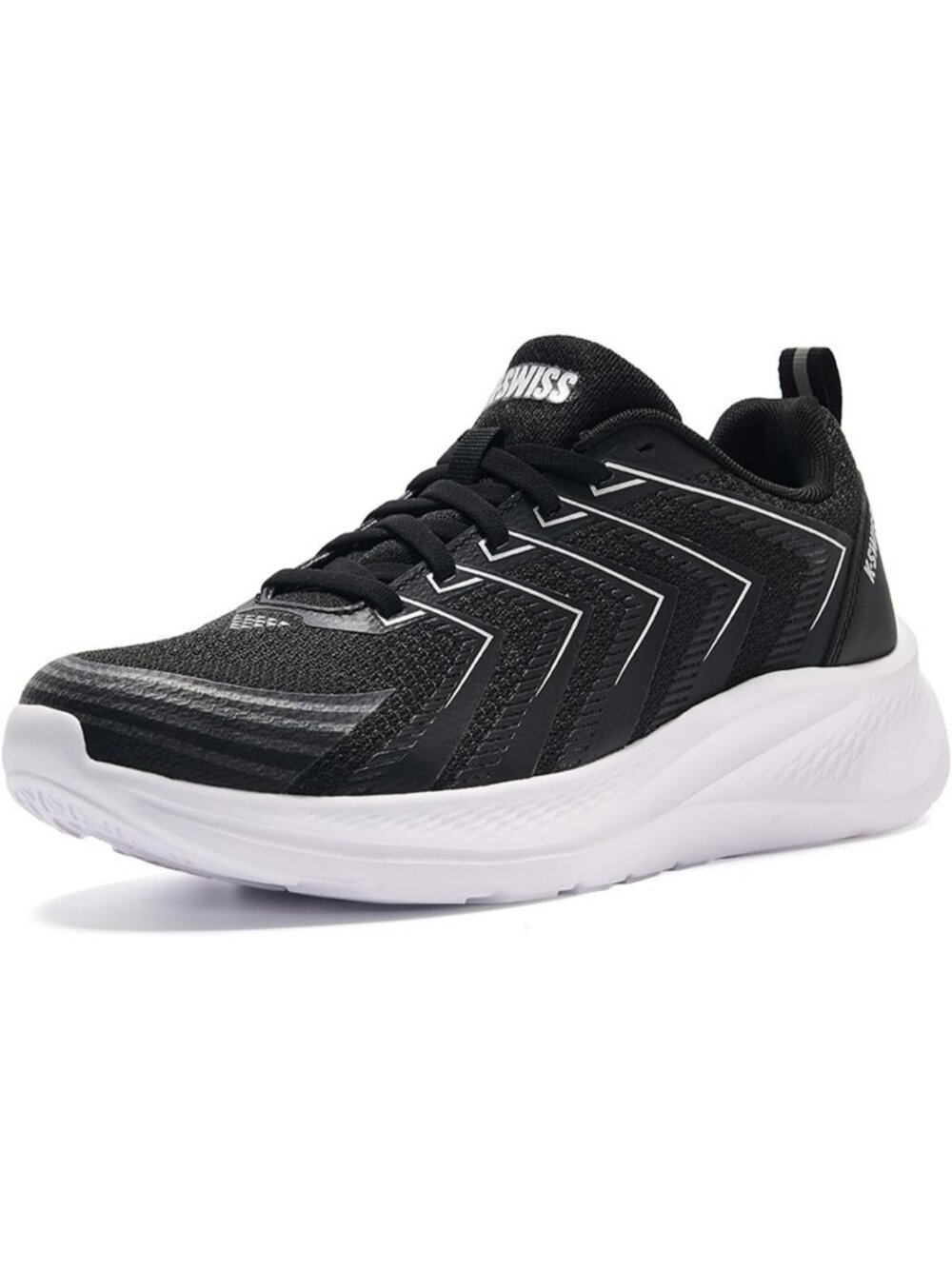 Women's Black/White Lightweight Mellow Running Fashion Sneaker for Light Workout
